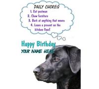A5 Personalised Black Labrador Dog Rules Birthday Card refPIDS37