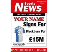 A5 Personalised BLACKBURN Football Birthday Card, Any Name and Age