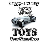 A5 Personalised Boys & Their Toys Caterham Car Birthday Card refPID432