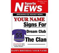 A5 Personalised BRAEHEAD CLAN Ice Hockey Birthday Card, Any Name and Age