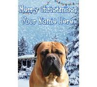 A5 Personalised Bullmastiff Dog Christmas Xmas Card ANY NAME refPIDZ266