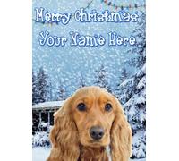 A5 Personalised Cocker Spaniel Dog Christmas Xmas Card ANY NAME refPIDXM99