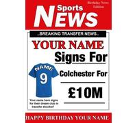 A5 Personalised COLCHESTER Football Birthday Card, Any Name and Age