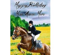 A5 Personalised Equestrian Horse Riding Happy Birthday Card refPID272
