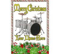A5 Personalised Greeting Card Drums Drummer Drum kit ptcc16 Xmas Christmas Posted by US Gifts for All 2016 from Derbyshire UK …