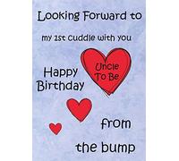 A5 Personalised Happy Birthday Uncle To Be, 1st Cuddle From The Bump Boy Card PIDTOBEBOY