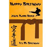 A5 Personalised Karate Judo Taekwondo Brown Belt Birthday Card refPDS61
