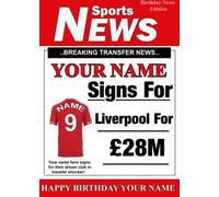 A5 Personalised LIVERPOOL Football Greeting/Birthday Card, Any Name and Age