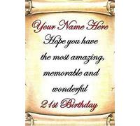 A5 Personalised Old Ancient Scroll Birthday Card refPID263