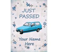 A5 Personalised Robin Reliant Car Just Passed Card refPIDRR1