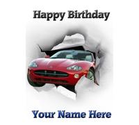 A5 Personalised Sports Car XK8 Car Birthday Card refPID236