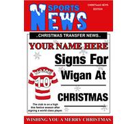 A5 Personalised Wigan (Warriors) Christmas Xmas Football Card