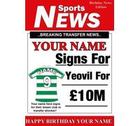 A5 Personalised YEOVIL Football Birthday Card, Any Name and Age
