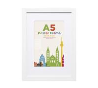 A5 Picture Frame with 6x4 Mount, Wooden 14.8 x 21 cm Frames Featuring Clear Acrylic Glass for Table and Wall Mounting, Perfect for Portrait, Home, Office,White