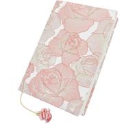 A5 Pink Book Covers, Washable Reusable Pink Rose Flower Fabric Book Covers Sleeve, Decorative Cloth Book Protector for Girls Women Teen Adult Readers Students Book Lovers Classmate Friend Gifts