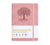 A5 Pink Notebook Hardcover, 21x14.5cm PU Leather 192 Lined Pages with Pen Loop 80Gsm Thick Paper Journals for Women Notepad for School Office Home Writing Journal for Girls Gift