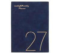 A5 Planner Notebook for Hourly Scheduling and Project Planning | Hardcover Paper, Modern Minimalist Blue Finish, for Office Workers and Teachers, Portable Appointments