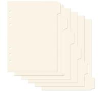 A5 Plastic Binder Dividers 6 Holes Durable Plastic Tab Dividers for 6-Ring Binders, Notebooks, Planners, 5.7x8.3 inch (Beige)