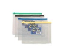Tiger Zippy Bag Polypropylene A5 180 Micron Clear with Assorted Colour Zips (Pac