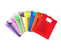 A5 Plastic Wallets, 9 Pcs Popper Wallet Plastic Document Folder Pockets Envelopes with Snap Closure and Card Slot,A5 Plastic Wallets, Files Envelope for School Office Home, Durable and Waterproof