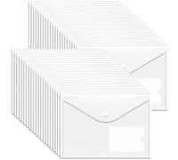 A5 Plastic Wallets with Popper - 40 Pack A5 Folder Plastic Folders Document Files Document Wallet Popper Wallet Envelope Folders Pockets