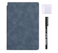 A5 Portable Erasable Whiteboard Notebook Reusable Writing Pad PU Leather Memo Board Daily Planner for Office Meeting School Classroom Note Taking Drawing Journaling Sketchpad (Blue3)