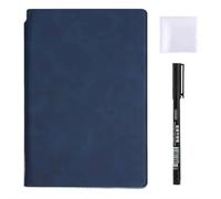 A5 Portable Erasable Whiteboard Notebook Reusable Writing Pad PU Leather Memo Board Daily Planner for Office Meeting School Classroom Note Taking Drawing Journaling Sketchpad (blue2)