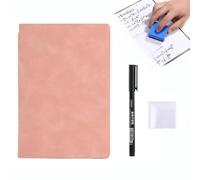 A5 Portable Erasable Whiteboard Notebook Reusable Writing Pad PU Leather Memo Board Daily Planner for Office Meeting School Classroom Note Taking Drawing Journaling Sketchpad (Pink)