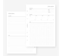 A5 Project Planner Insert Agenda Refill for Filofax A5, Kikki K Large, LV GM sized 6 ring agendas, 5.8 x 8.3