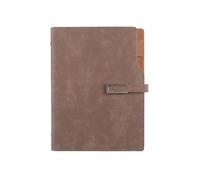 A5 PU Leather Notebook, 6 Holes 100 Sheets Paper Binder Cover Refillable Loose Leaf Personal Notebook with Card Slots