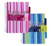 A5 Pukka "Wave" Wirebound Project Notebook with 3 Moveable Internal Dividers - 100 sheets=200 pages - Ruled - Size - 210mm x 148mm