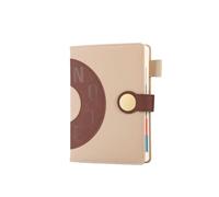 A5- Punch Schedule Plan This Time Management Business Notebook-Schedule Book-Round Button-Brown