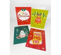 A5 Recordable Christmas Cards Pack of 4 Christmas Cards Multipack - Record your own Message Card - Talking or Musical Christmas Card - Pulley Activated. Special Price