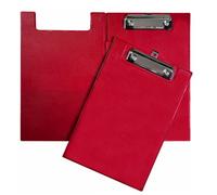 A5 Red Foldover Clipboard With Pen Holder