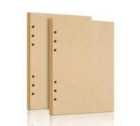 A5 Refill Paper, 2 Pack 6 Hole Unlined Blank Kraft Paper