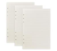 A5 Refill Paper, 3 Pack 135 Sheets A5 Refillable Note Paper, 6 Hole Filler Inserts Loose Leaf Paper, Dotted Blank Lined A5 Notebook Paper Refill for 6 Ring A5 Binder Notebook Refill Pad (Lined)