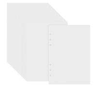 A5 Refill Paper 6 Hole Blank White Refillable A5 Binder Paper 45 Sheets Loose Leaf Blank Reusable Sticker Papers Pages For 6-Ring Binder Planner Journal Notebook 8.27 X 5.6inch