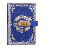 A5 Retro Password Diary With Lock Thickened Handbook Notepad Stationery Notebook Vintage Travel Notebook(A5 Blue)