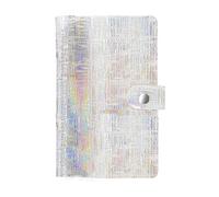 A5 Ring Binder Cover Soft PVC 6 Hole Ring Binder Refillable Paper Binder Waterproof Loose Leaf Notebook Folder Personal Planner Binder Cover for Diary, Office, Home, School-Silvery White
