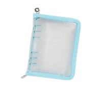 A5 Ring Binder Folder, Clear PVC Photocard Album for K-Pop Collectors, Soft Refillable Notebook Jacket with Cute Flower Zip Charm, Ideal for Trading Cards & Scrapbooking