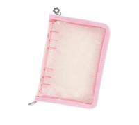 A5 Ring Binder Folder, Clear PVC Photocard Album for K-Pop Collectors, Soft Refillable Notebook Jacket with Cute Flower Zip Charm, Ideal for Trading Cards & Scrapbooking