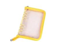 A5 Ring Binder Folder, Clear PVC Photocard Album for K-Pop Collectors, Soft Refillable Notebook Jacket with Cute Flower Zip Charm, Ideal for Trading Cards & Scrapbooking