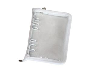 A5 Ring Binder Folder, Clear PVC Photocard Album for K-Pop Collectors, Soft Refillable Notebook Jacket with Cute Flower Zip Charm, Ideal for Trading Cards & Scrapbooking