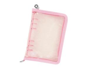 A5 Ring Binder Folder, Clear PVC Photocard Album for K-Pop Collectors, Soft Refillable Notebook Jacket with Cute Flower Zip Charm, Ideal for Trading Cards & Scrapbooking
