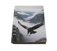 A5 Ring Binder Notebook with 90 Sheets, Elegant Leather PU Cover, Eagles Fly in The Valley Notebook Refillable Loose Leaf Planner for Notes, Journal, Office, Gift