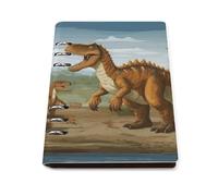 A5 Ring Binder Notebook with 90 Sheets, Elegant Leather PU Cover, Jurassic Period Dinosaur Notebook Refillable Loose Leaf Planner for Notes, Journal, Office, Gift
