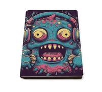 A5 Ring Binder Notebook with 90 Sheets, Elegant Leather PU Cover, Love Music Monster Notebook Refillable Loose Leaf Planner for Notes, Journal, Office, Gift