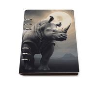 A5 Ring Binder Notebook with 90 Sheets, Elegant Leather PU Cover, Rhino Notebook Refillable Loose Leaf Planner for Notes, Journal, Office, Gift