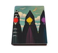 A5 Ring Binder Notebook with 90 Sheets, Elegant Leather PU Cover, Terrible Witches Notebook Refillable Loose Leaf Planner for Notes, Journal, Office, Gift