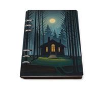 A5 Ring Binder Notebook with 90 Sheets, Elegant Leather PU Cover, The Black Hut Notebook Refillable Loose Leaf Planner for Notes, Journal, Office, Gift